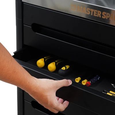 Gambar Masterspace Troli Kabinet Perkakas Dengan 7 Laci - Hitam