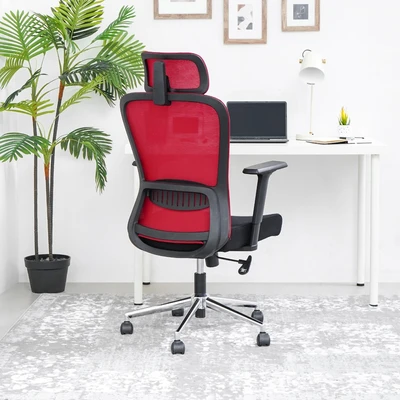 Gambar Informa G Santos Kursi Kantor Sandaran Tinggi - Merah/Hitam