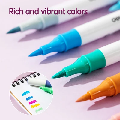 Gambar Deli Set 12 Pcs Spidol Acrylic Dengan Brush - Mix