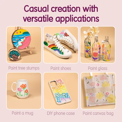 Gambar Deli Set 12 Pcs Spidol Acrylic Dengan Brush - Mix