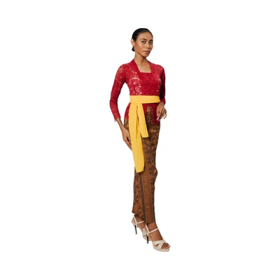 Gambar Pendopo Ukuran XXL Kebaya Wanita Basic - Merah Maroon