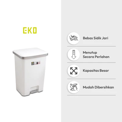 Gambar Eko Hana Tempat Sampah Pedal Plastik 70 Liter - Putih