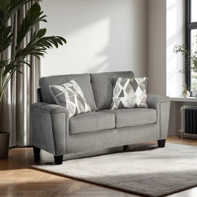 Gambar Ashley Leeshan Sofa Fabric 2 Seater - Abu-Abu