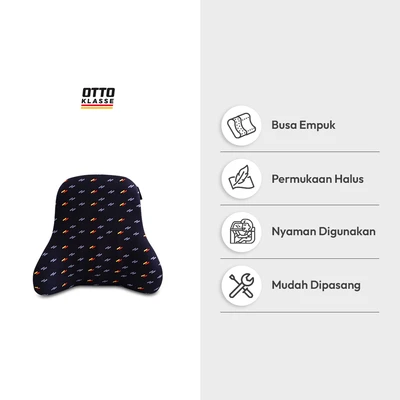 Gambar Otto Klasse Bantal Punggung Kursi Mobil Tartan Classic Strip - Hitam