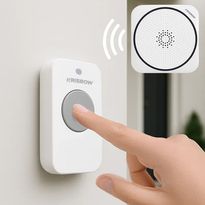 Gambar Krisbow Bel Pintu Nirkabel One Plug 617P Rgb - Putih