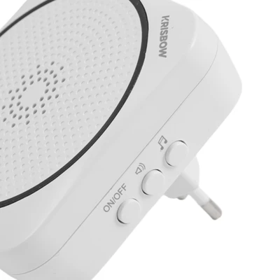 Gambar Krisbow Bel Pintu Wireless Two Plug 617P Rgb - Putih