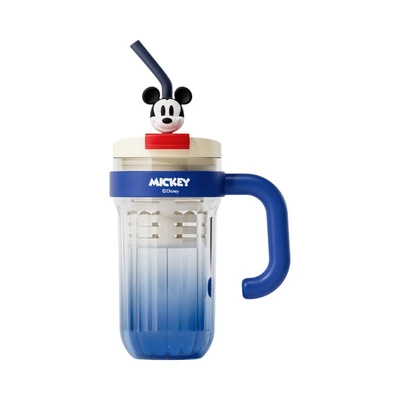 Gambar Ataru Gelas Tumbler Plastik Dengan Handle Mickey 720 ml - Biru/Putih