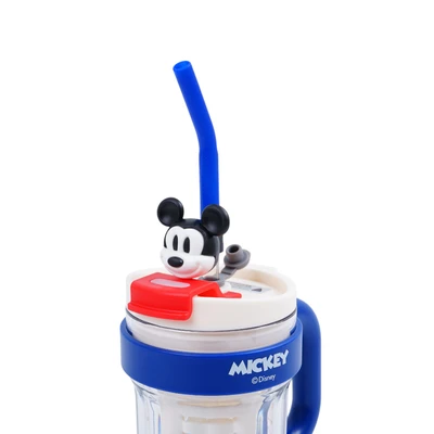Gambar Ataru Gelas Tumbler Plastik Dengan Handle Mickey 720 ml - Biru/Putih