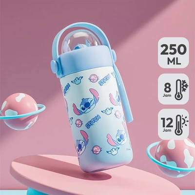 Jual Ataru Botol Vacuum Flask Stainless Steel Stitch 250 Ml Biru