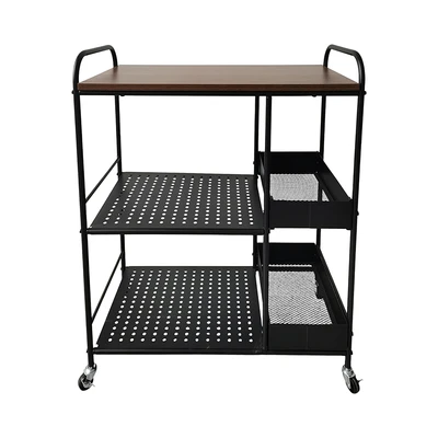 Gambar Selma Nilo Rak Troli Dapur 3 Tingkat - Hitam Walnut