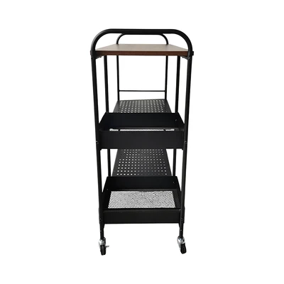 Gambar Selma Nilo Rak Troli Dapur 3 Tingkat - Hitam Walnut