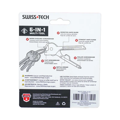 Gambar Swiss Tech Alat Saku Serbaguna 6 In 1 - Silver