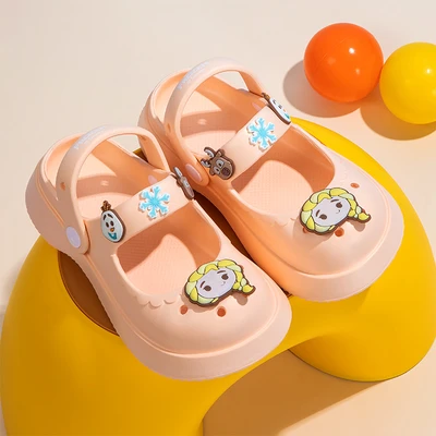 Gambar Ataru Ukuran 30 Sandal Anak Clogs Frozen - Peach