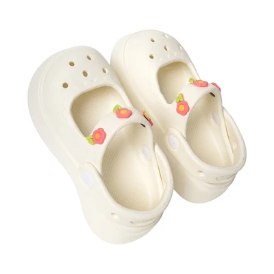 Gambar Kiddy Star Ukuran 29 Sandal Anak Clogs Mary Jane Pumps - Krem