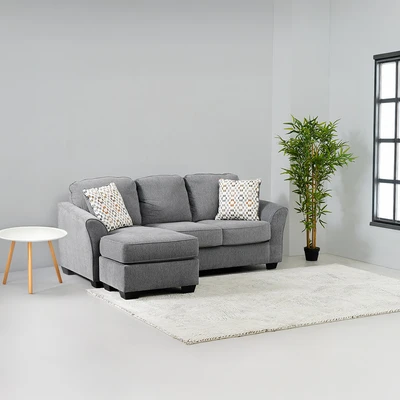 Gambar Ashley Brise-2 Sofa L Sectional Fabric - Abu-Abu