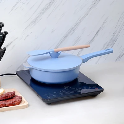 Gambar Cooking Color Set Zena Wajan Penggorengan Aluminium 24 cm - Biru