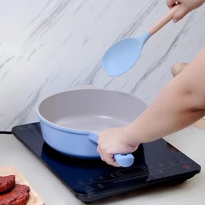 Gambar Cooking Color Set Zena Wajan Penggorengan Aluminium 24 cm - Biru