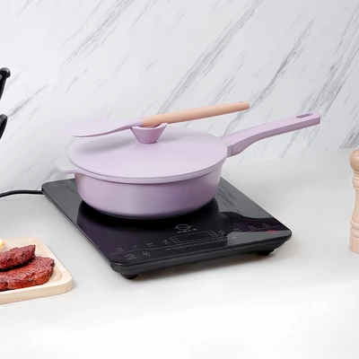 Gambar Cooking Color Set Zena Wajan Penggorengan Aluminium 24 cm - Pink
