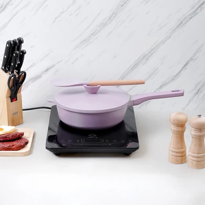 Gambar Cooking Color Set Zena Wajan Penggorengan Aluminium 24 cm - Pink