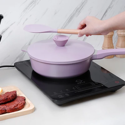 Gambar Cooking Color Set Zena Wajan Penggorengan Aluminium 24 cm - Pink