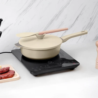 Gambar Cooking Color Set Zena Wajan Penggorengan Aluminium 24 cm - Krem