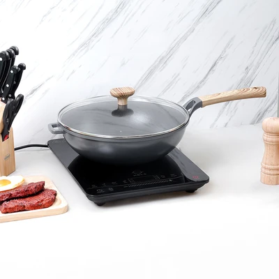 Gambar Cooking Color Zeta Wajan Penggorengan Dengan Rak Aluminium 30 cm - Abu-Abu