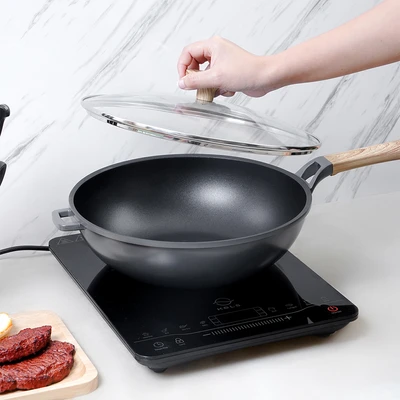 Gambar Cooking Color Zeta Wajan Penggorengan Dengan Rak Aluminium 30 cm - Abu-Abu