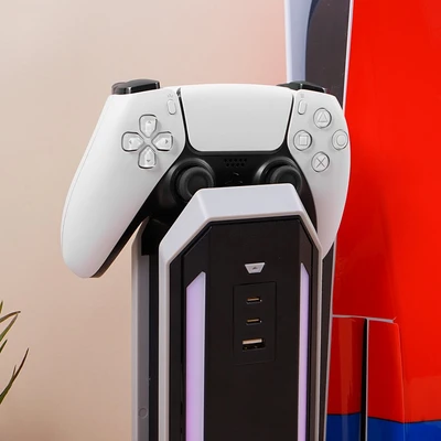 Gambar Krisbow Stop Kontak Tower RGB 4 Soket Dengan USB-A & USB-C - Putih