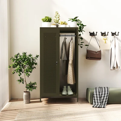 Gambar Masterspace Mira Lemari Pakaian Dengan Gantungan Hanger 75x50x145 cm - Hijau
