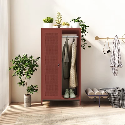 Gambar Masterspace Mira Lemari Pakaian Dengan Gantungan Hanger 75x50x145 cm - Merah Terracotta
