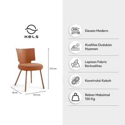 Gambar Informa Floria Kursi Fabric - Oranye Terracotta
