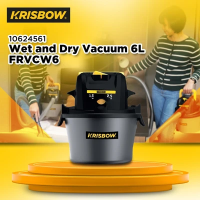Gambar Krisbow Vacuum Cleaner Wet & Dry 6 Liter 400 Watt - Hitam