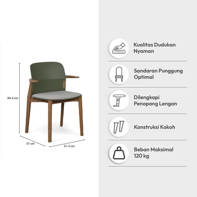 Gambar Informa Shinju Kursi Berlengan Fabric - Hijau