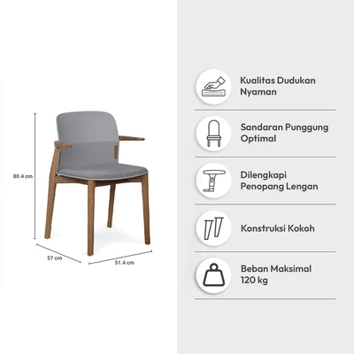 Gambar Informa Shinju Kursi Berlengan Fabric - Abu-Abu