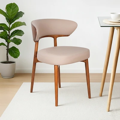 Gambar Informa Sada Kursi Makan Fabric - Cokelat Walnut