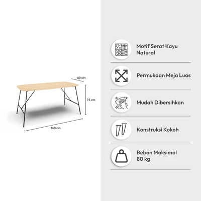 Gambar Informa Sonagi Meja 160x80x75 cm - Cokelat Natural