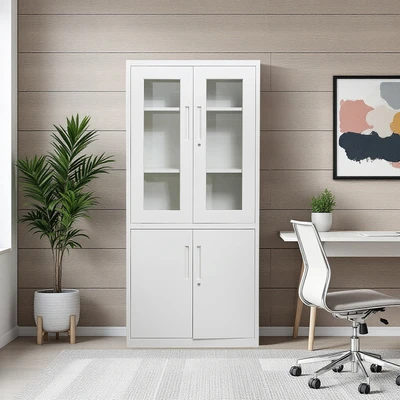 Gambar Informa Gavin Kabinet Kantor 4 Pintu Ayun Metal Half - Putih
