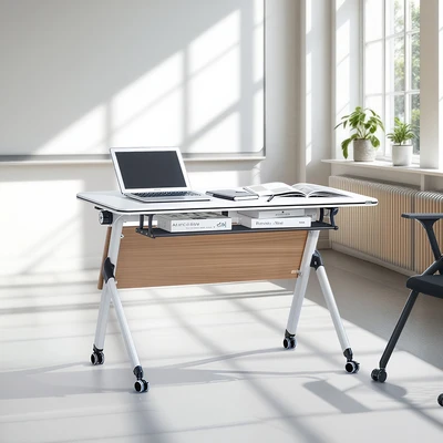 Gambar Informa Yori Lite Meja Training 1250 - Putih/Cokelat Oak