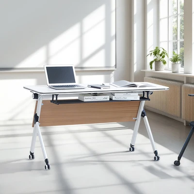 Gambar Informa Yori Lite Meja Training 1450 - Putih/Cokelat Oak