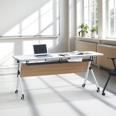 Gambar Informa Yori Lite Meja Training 1850 - Putih/Cokelat Oak