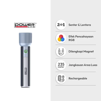 Gambar Powerlite Lampu Senter Lentera Dengan Magnet 3 Watt 400 Lumen - Abu-Abu
