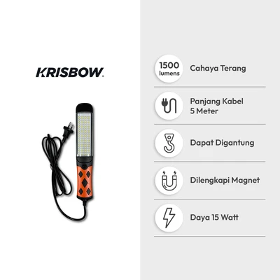 Gambar Krisbow Lampu Kerja 15 Watt 1500 Lumen - Hitam/Oranye