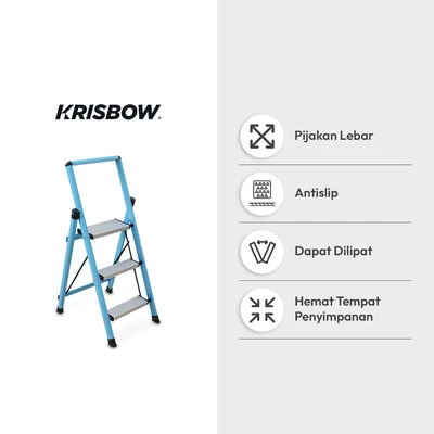 Gambar Krisbow 1 Mtr Tangga Lipat Slim 3 Step - Biru
