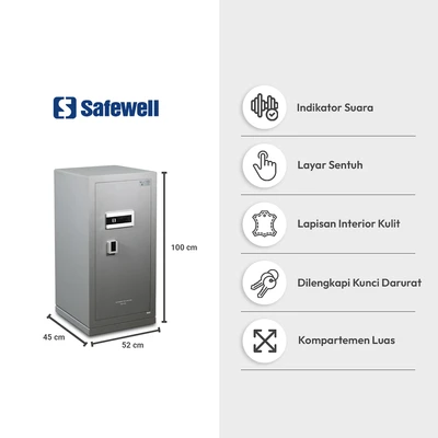 Gambar Safewell Burglary Brankas Besi Laya Sentuh 52x45x100 cm BS4407E - Hitam