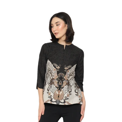 Gambar Aksa Ukuran XL Blus Wanita Fathia - Hitam