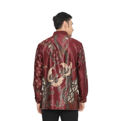 Gambar Aksa Ukuran S Kemeja Batik Pria Lengan Panjang Hadinata Semsut Robin
