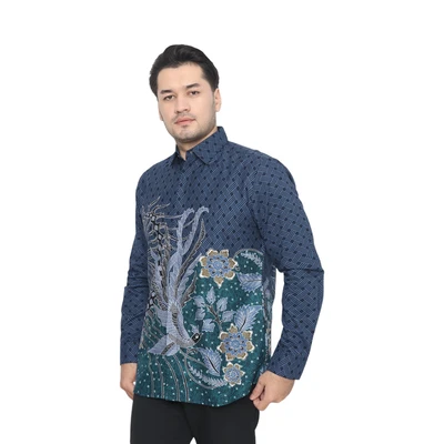 Gambar Aksa Ukuran M Kemeja Batik Pria Lengan Panjang Owen