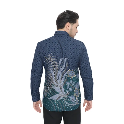 Gambar Aksa Ukuran M Kemeja Batik Pria Lengan Panjang Owen