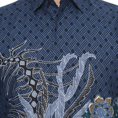 Gambar Aksa Ukuran L Kemeja Batik Pria Lengan Panjang Aksa Owen