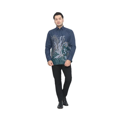 Gambar Aksa Ukuran XL Kemeja Batik Pria Lengan Panjang Owen